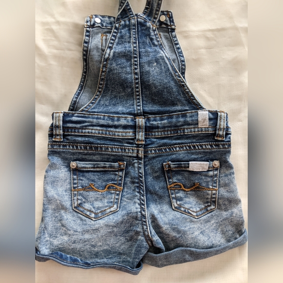7 For All Mankind  Distressed Denim Overalls - Picture 2 of 7